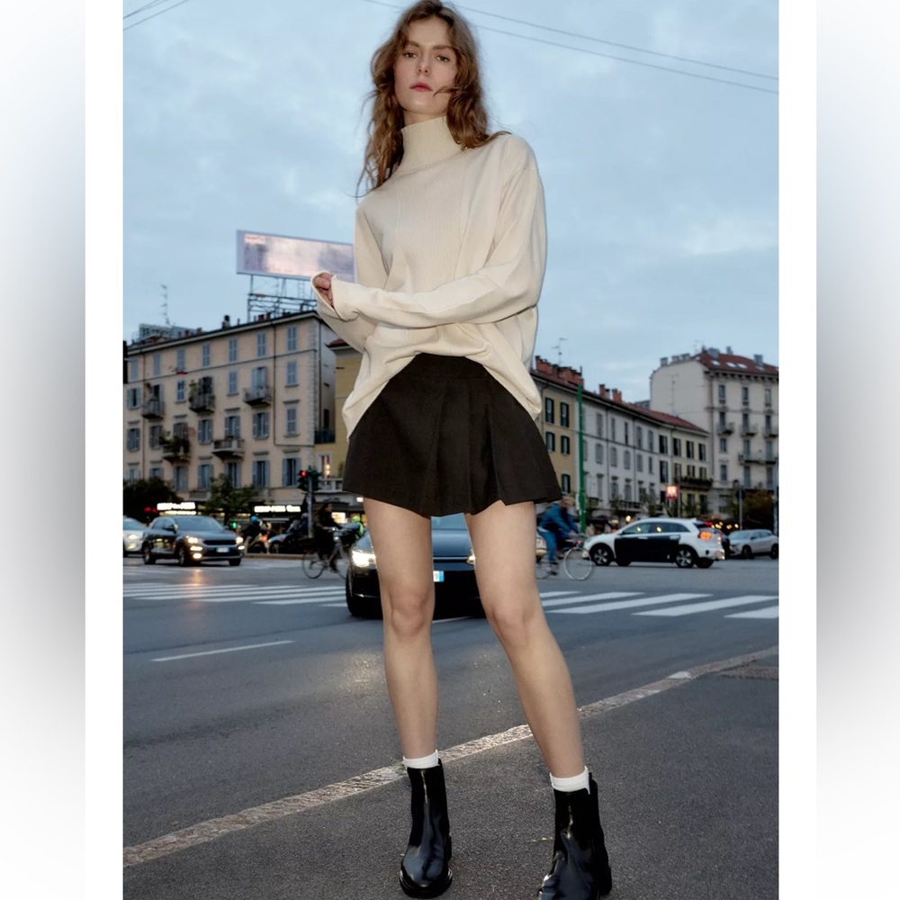 Black Pleated Skort